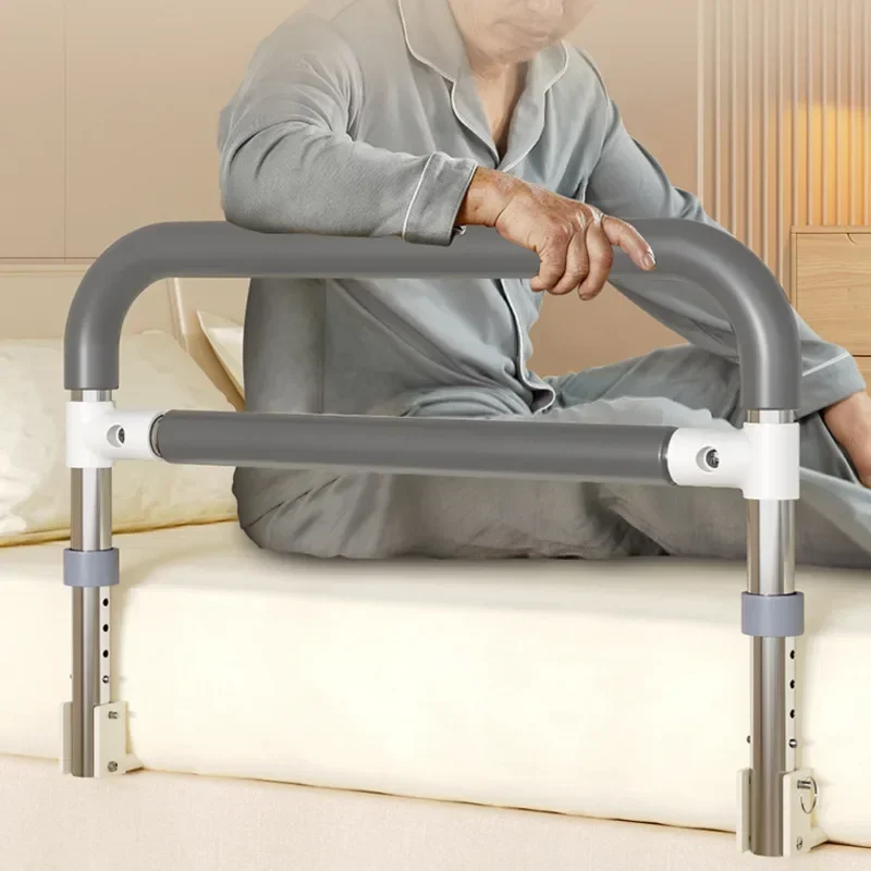 Elderly Bedside Assist Foldable Handrail Anti-Fall Bed Grip Four-Level Adjustable Barrier Convenient Safety Support