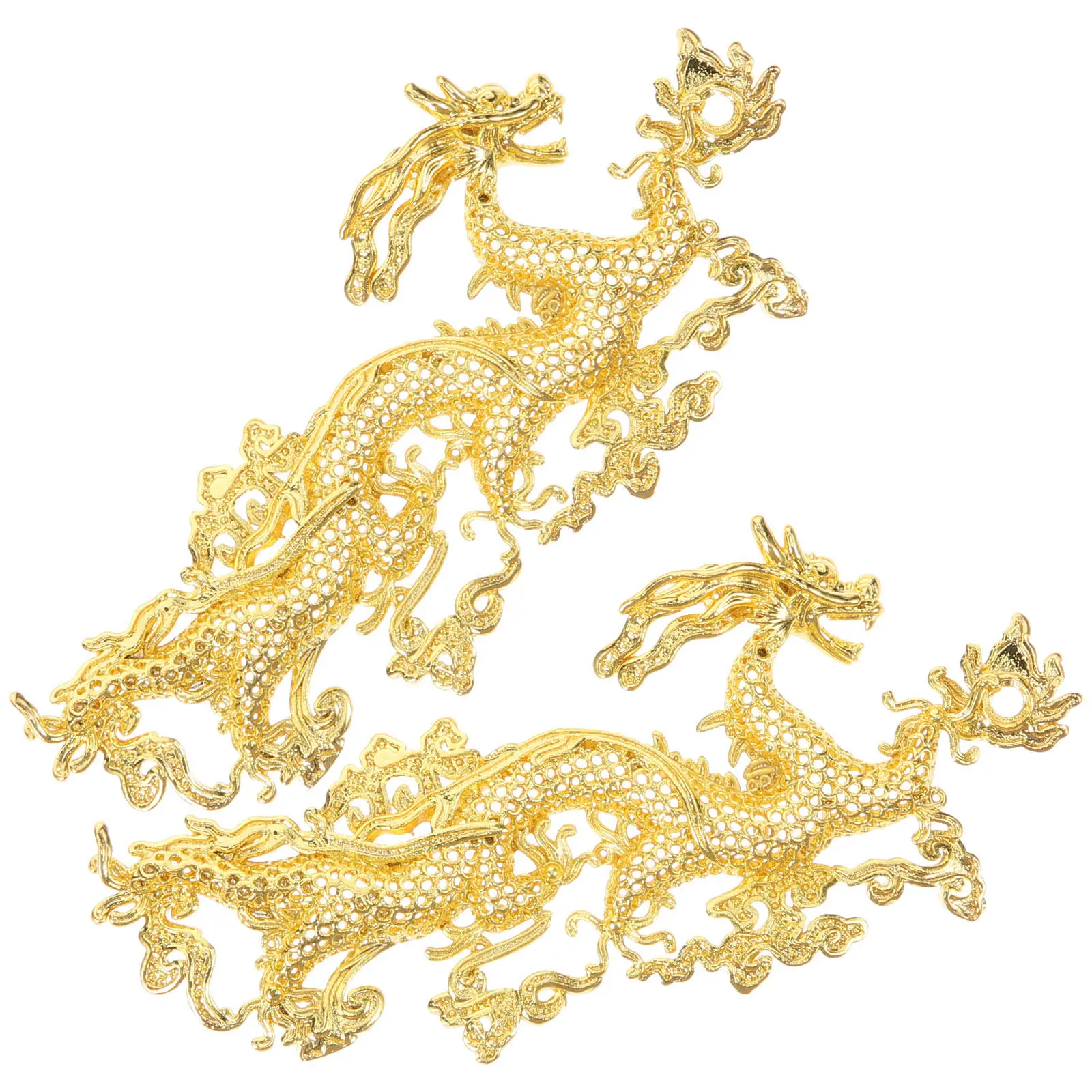 

2Pcs Dragon Charms DIY Hairpin Decors Metal Jewelry Making Supplies Elegance Versatile Accessories Hairpin DIY Decors
