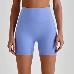 Buttery Soft Stretch Nylon Yoga Biker Shorts No Front Seam High Waist Y-shape Butt Lifting Sport Workout Gym Shorts For Women