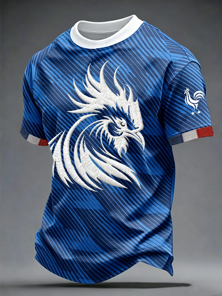 2026 French Fans Football Jersey 3D Printed Breathable Quick-Drying Training Shirt Men's and Women's Universal T-Shirt