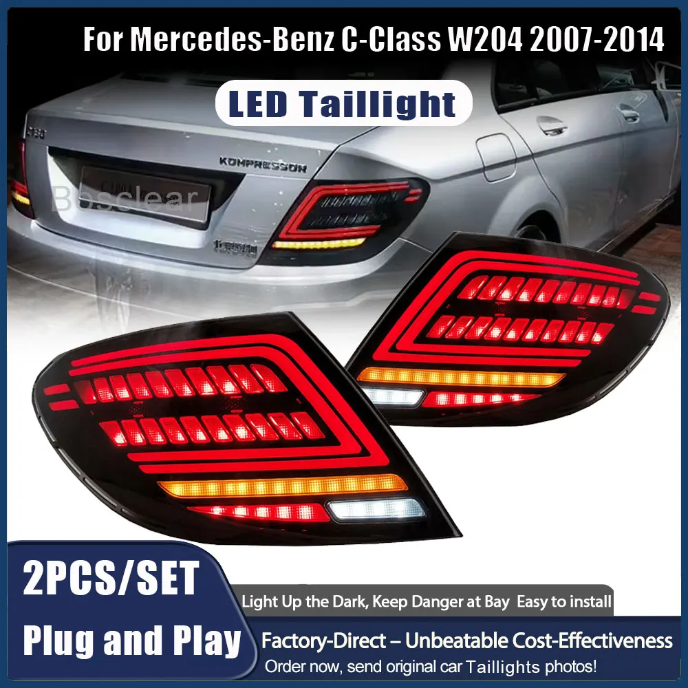 

Brake Running Taillights For 2007-2014 Mercedes-Benz W204 C180 C200 C63 C250 C280 C300 AMG Tail lights Turn Signal Reverse Lamps