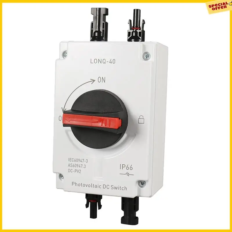 A25P 1 Juego de interruptor de desconexión fotovoltaico Solar PV, interruptor Solar aislador de CC LONQ-40 DC1000V 4P