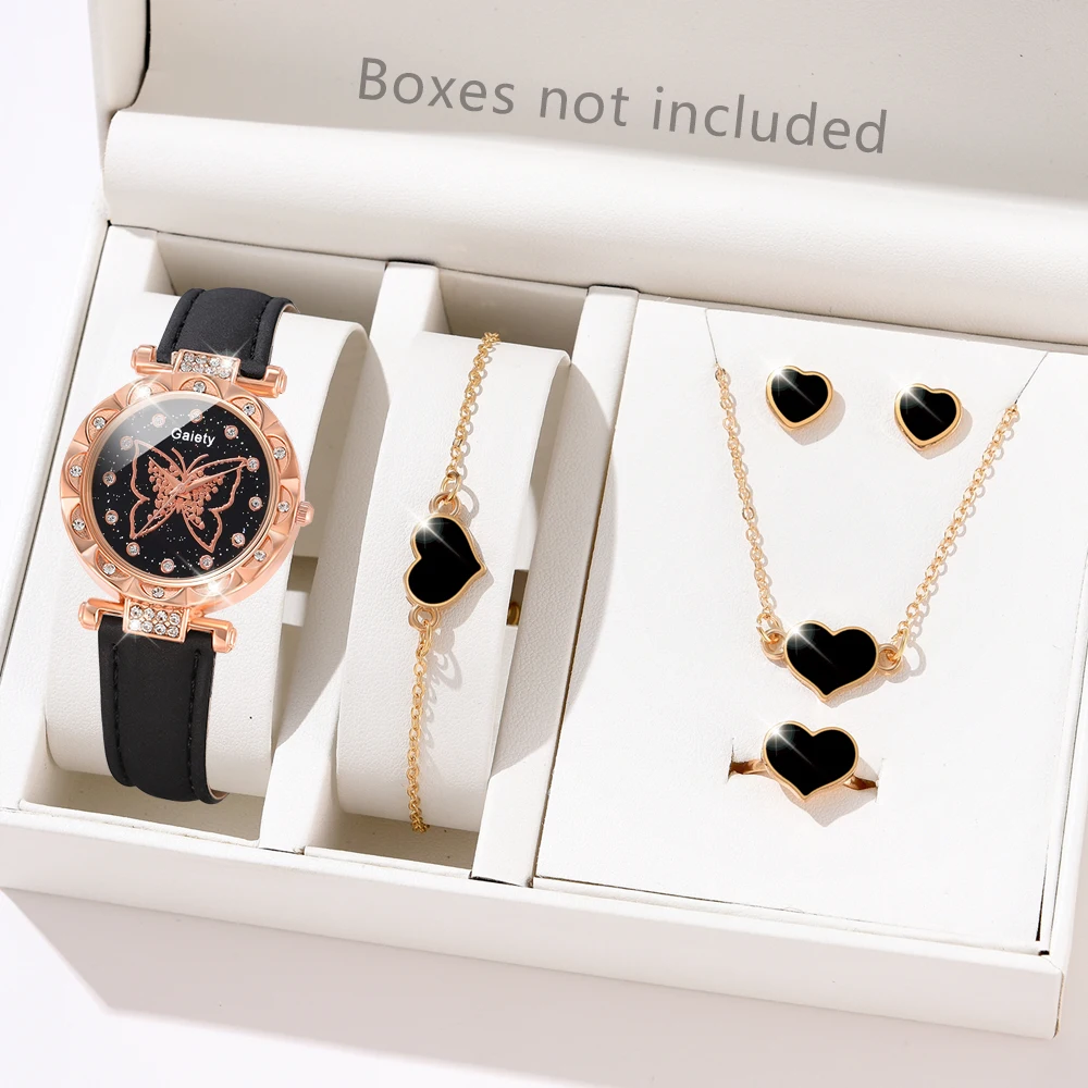 1PCS GAIETY Simple Luxury Leather Strap Watch Black Casual Fashion Quartz Watch Is The Perfect Gift For Her (No Box)