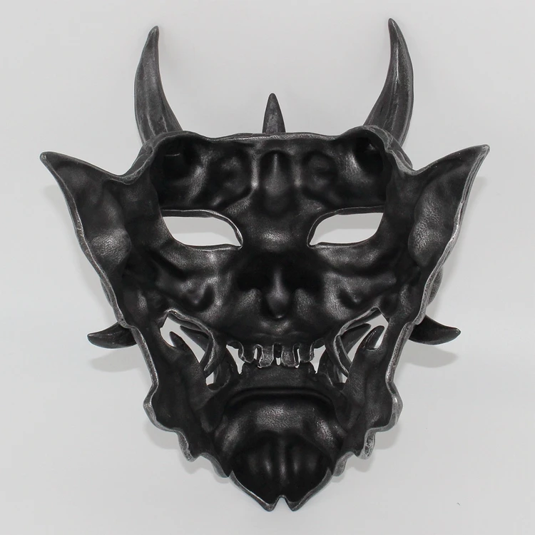 Masque Facial Complet Unisexe pour Halloween, Cosplay Japonais Hannia en Résine, Fantôme Traditionnel Japonais Hannya Samurai