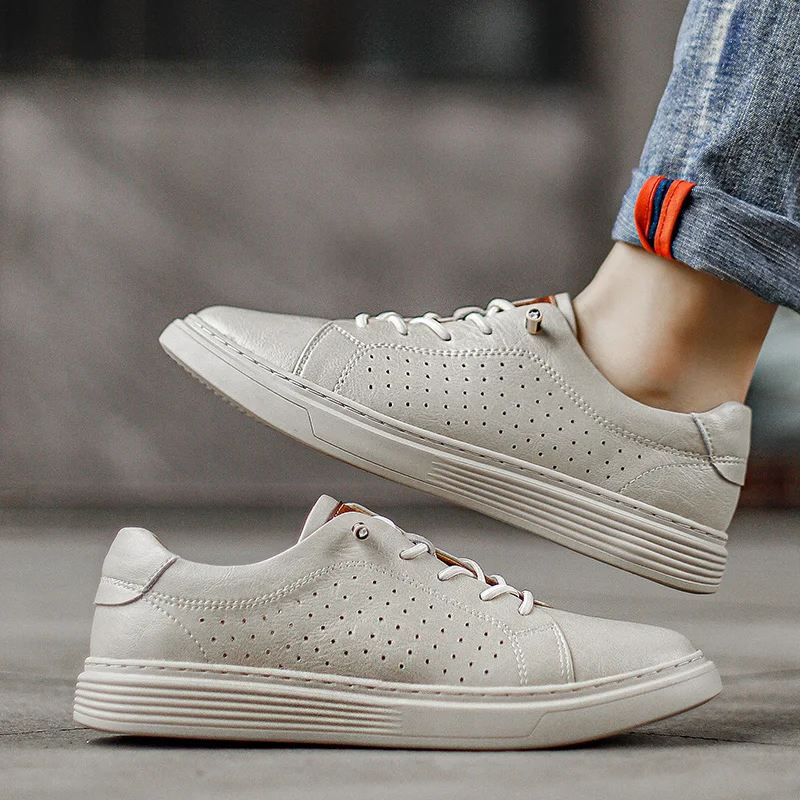 

Genuine Leather Italian Casual Shoes Men's Lace Up Oxford Outdoor Jogging Shoes Office Men's Dress Shoes Large Size 36-47