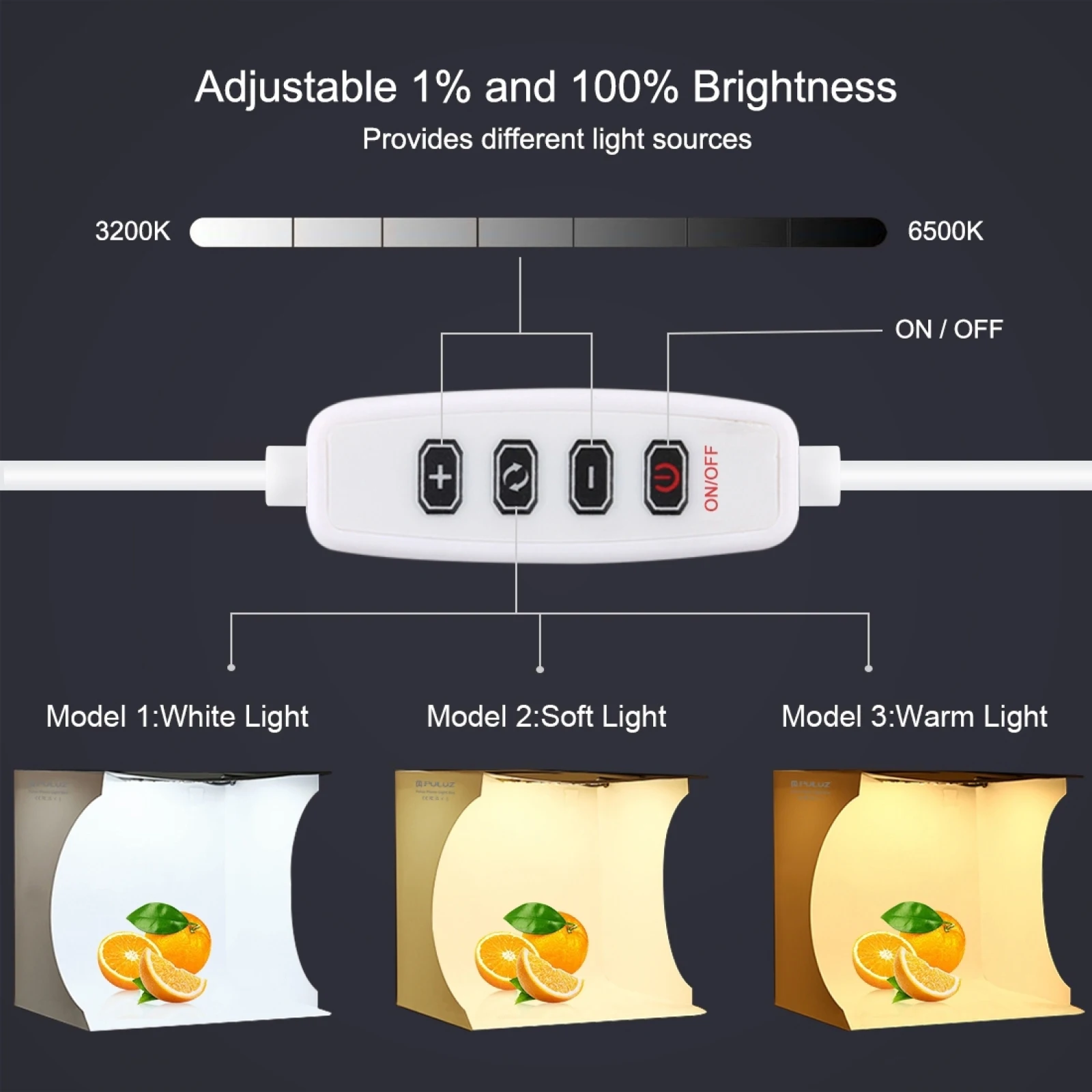 PULUZ 23 سنتيمتر حلقة LED لوحة للطي المحمولة ضوء صور الإضاءة استوديو اطلاق النار خيمة صندوق عدة مع 6 ألوان الخلفيات
