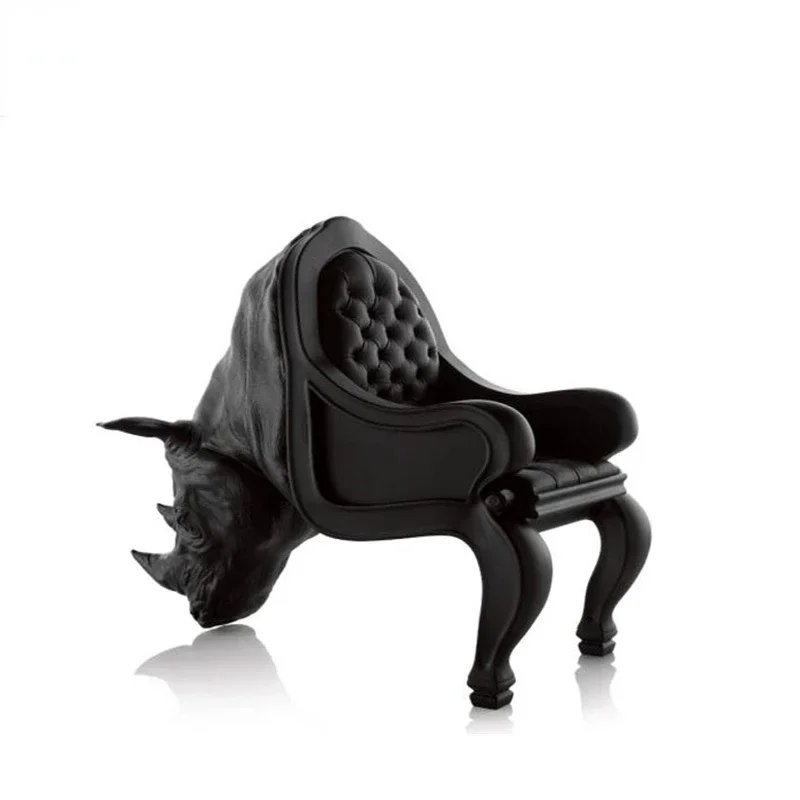 Custom FRP sculpture rhino chair hotel lobby ornament creative personality designer animal seat rhino chair