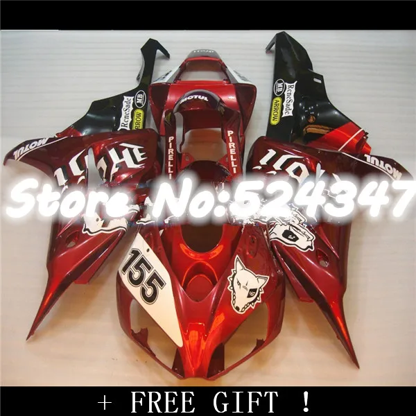 

Инъекция 100% Обтекатели для CBR1000 06 07 CBR1000 RR 2006 2007 CBR 1000RR 06 07 красные черные Обтекатели для Honda-Nn