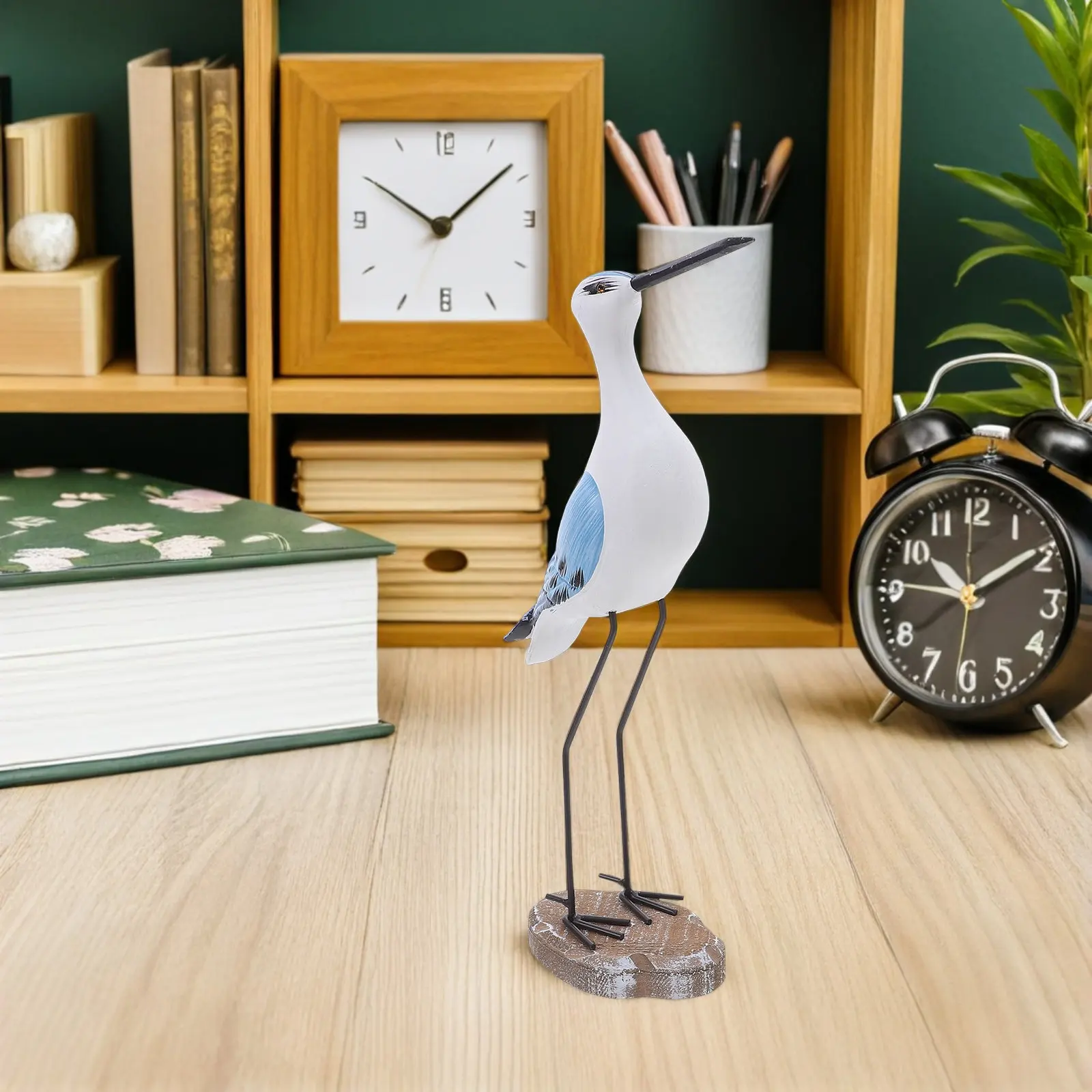 2Pcs Large Wooden Seagull Decor 12 13 Inch Artisan Carved Seabird Statue Coastal Centerpiece for Living Room Bedroom Bathroom