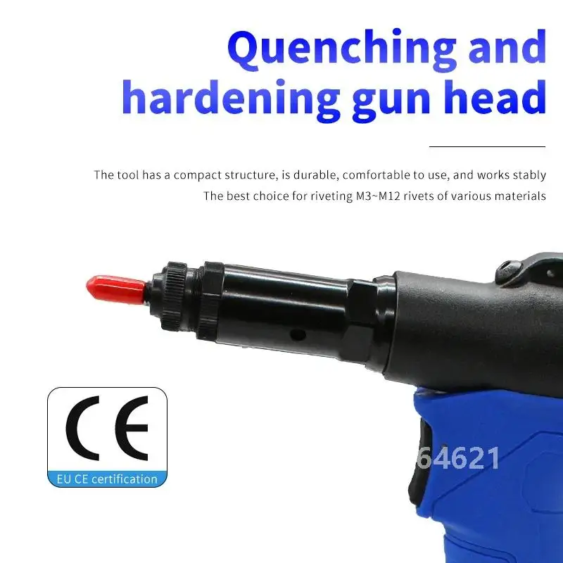 Lightweight Pneumatic Riveter Automatic Rivet Nut Gun M3 to M12 Hydraulic Industrial Quick Riveting Tool Upgraded RL-6312