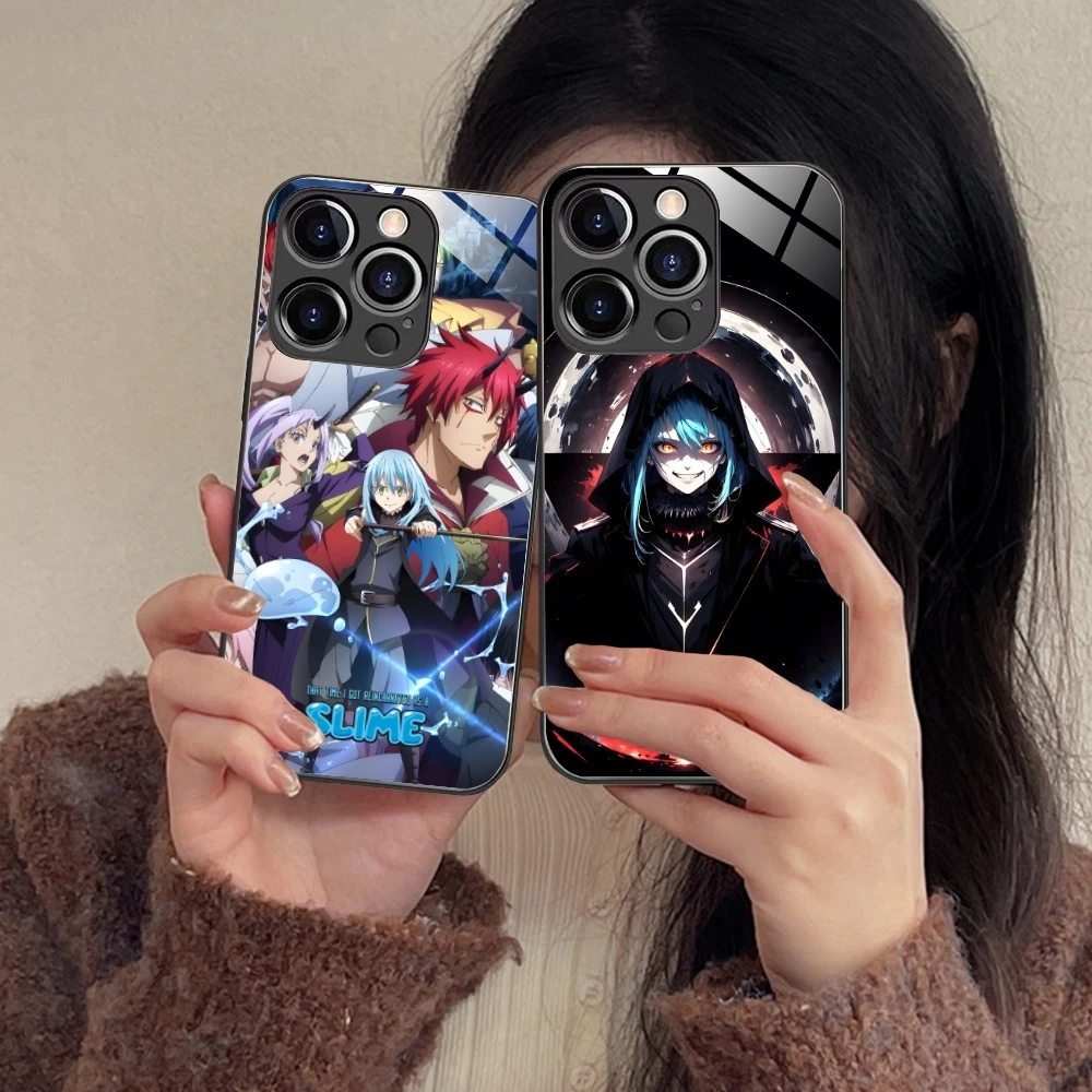 Slime Tensura Rimuru Mobile Phone Case for iPhone 16 15 14 13 12 11 X XR XS 8 Pro Max Plus Mini PC Glass Phone Cover Shell