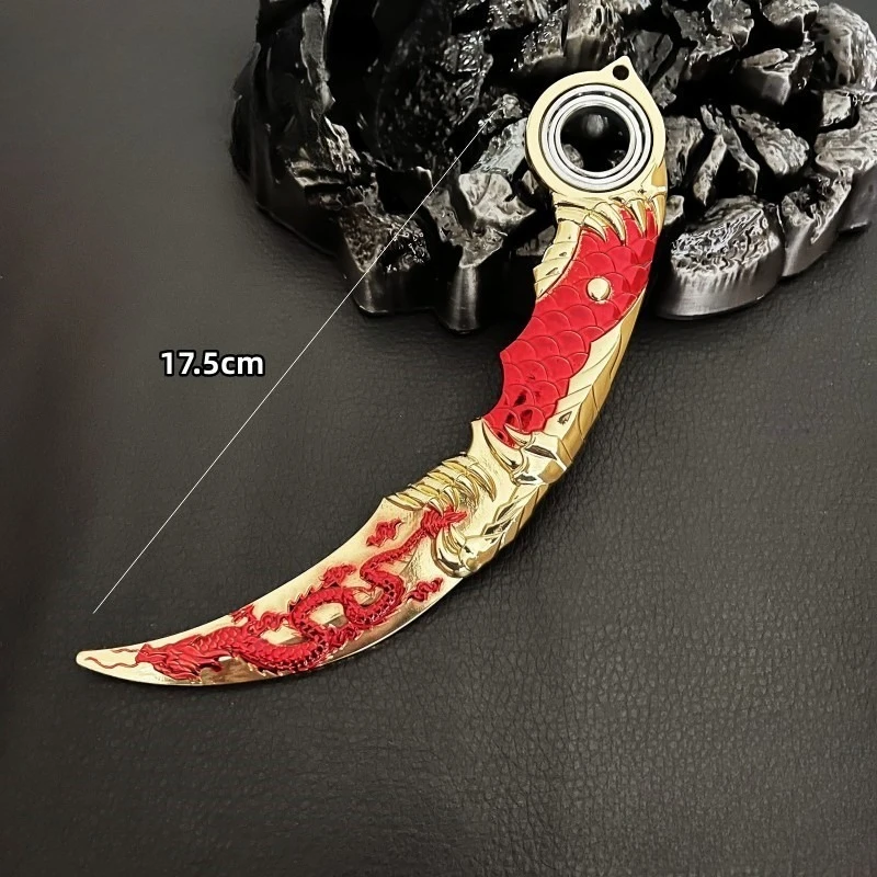 Juego de francotirador de 17,5 cm/6,88 pulgadas, espada Shura periférica, arma giratoria con rodamiento incorporado, modelo de Metal, cuchillos para exteriores sin cortar, juguete de regalo para niño