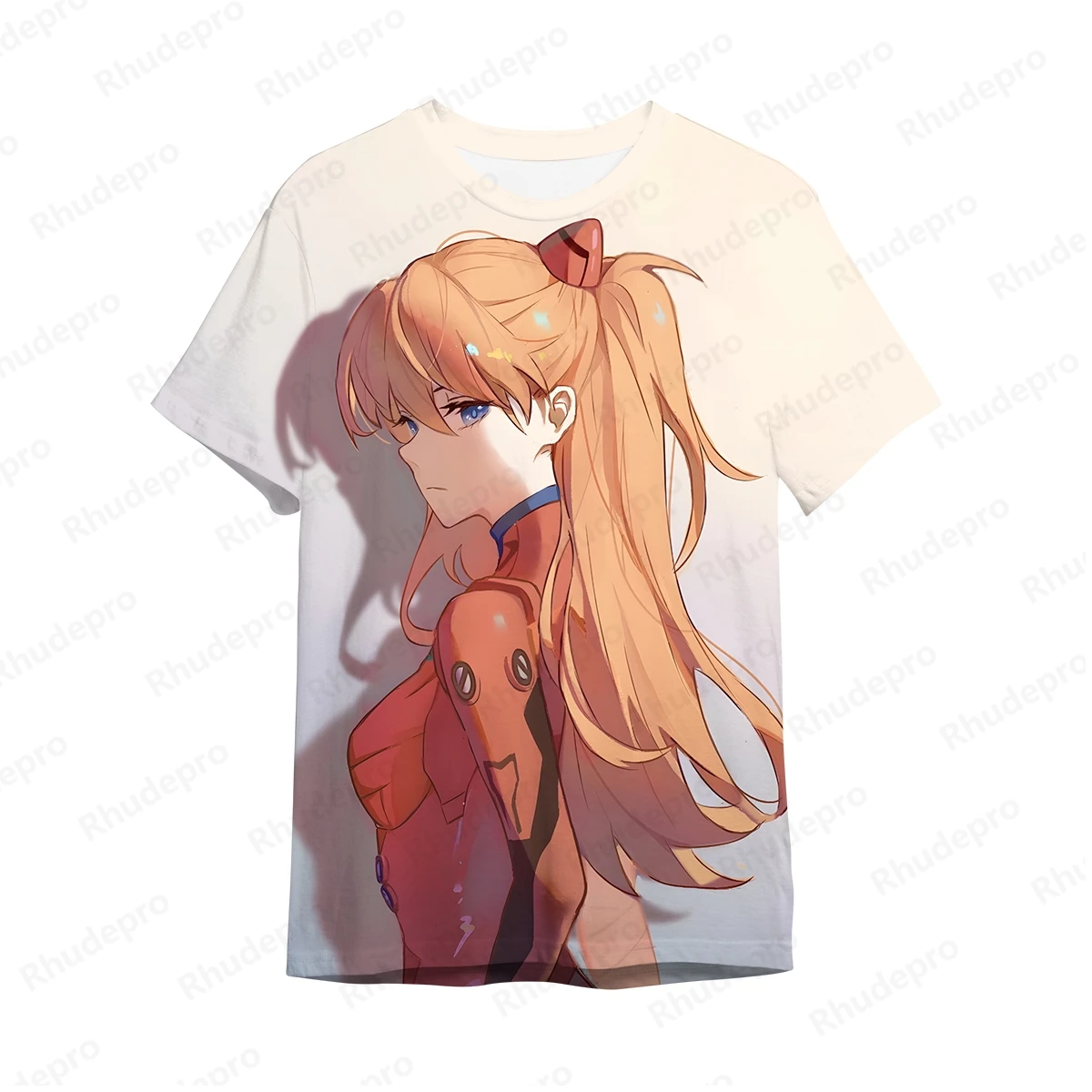 Camiseta Neon Genesis Evangelion masculina, manga curta, tops de cosplay, camiseta infantil, streetwear, estilo Harajuku, moda