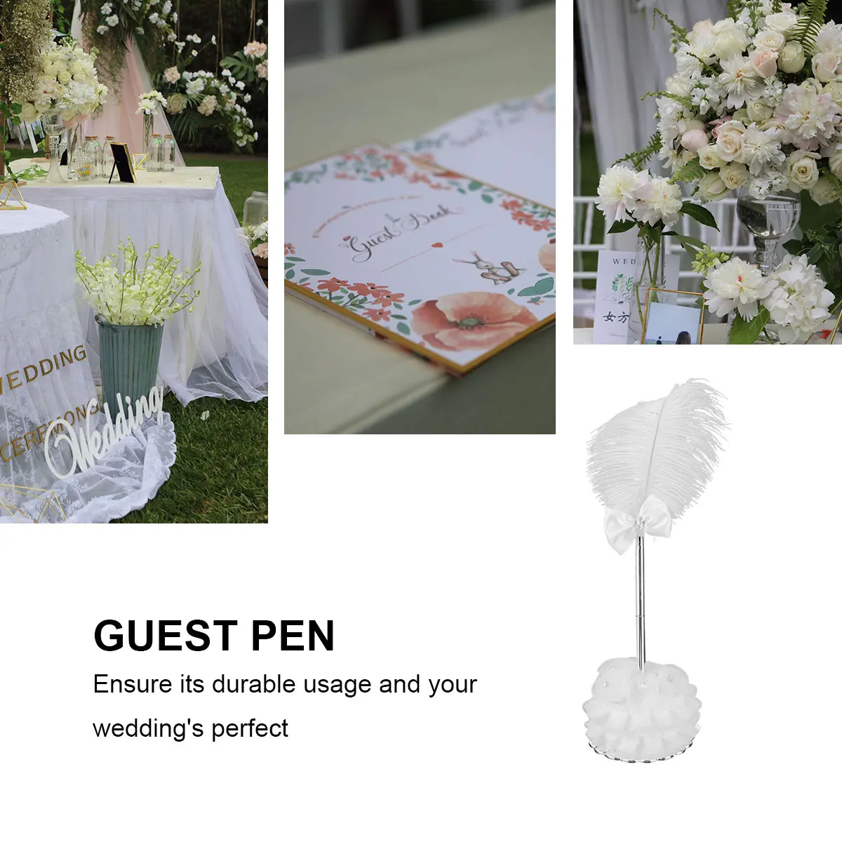 

With Wedding Guest Signing White Elegant Guestbook Ceremony Wedding Guest Pen Pen For Bridal Party Event