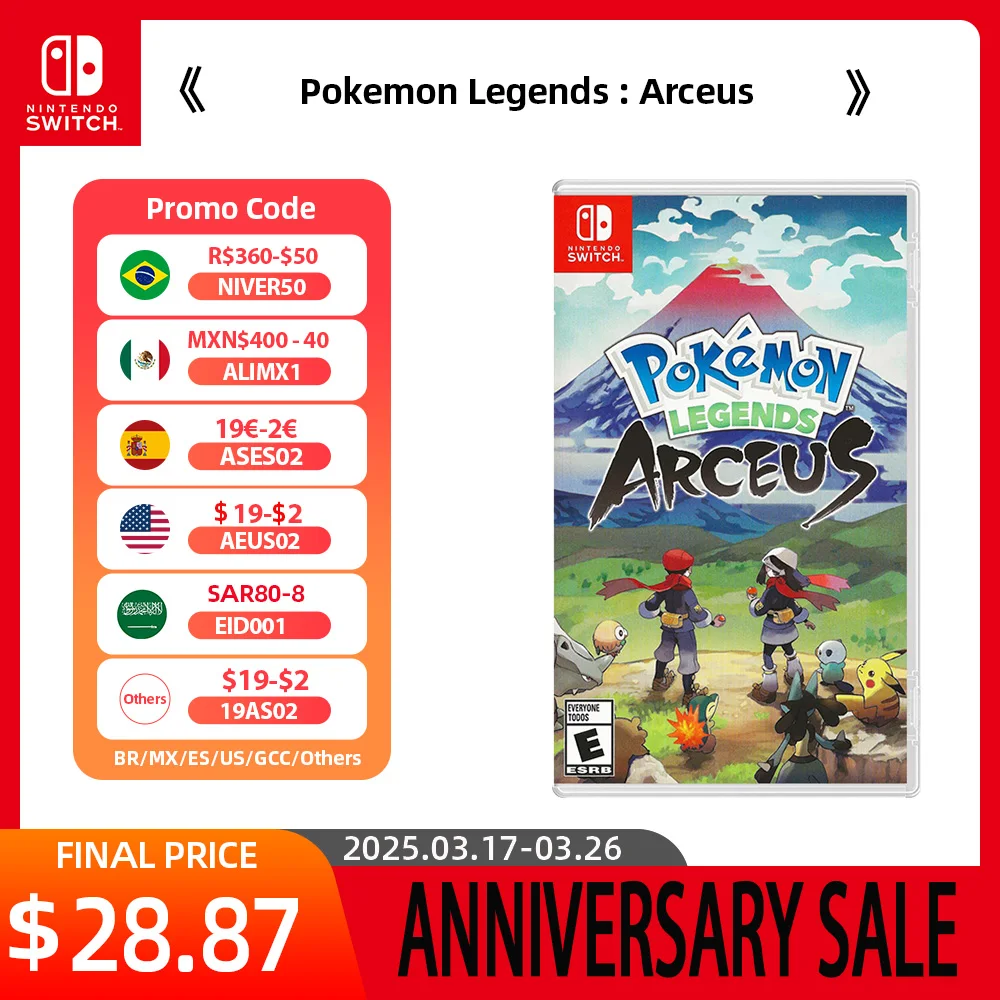 Nintendo Switch Game Deals Platformer Pokemon Legends Arceus Support 13 Languages TV Tabletop Handheld