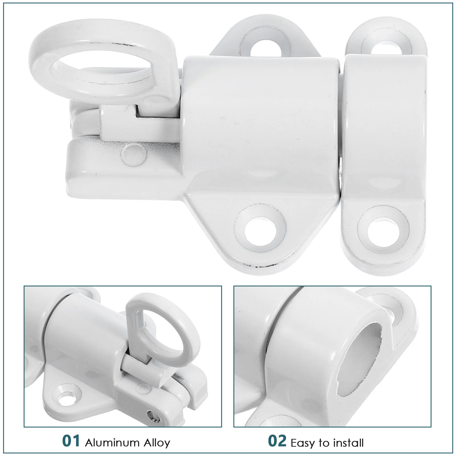 سبائك الألومنيوم مزلاج الباب الأبيض الربيع تحميل العلية سقف فتحة قفل الصيد مسامير أجهزة باب خزانة المنزل #6