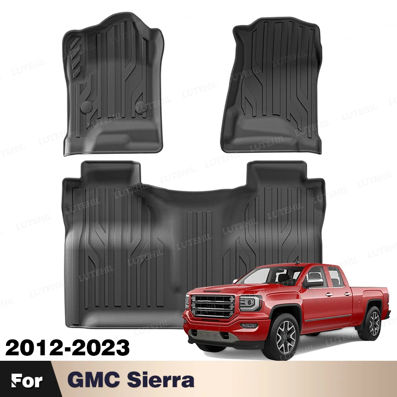 

LUTEHIL For GMC Sierra 2012-2023 2022 2021 2020 2019 2018 All-Weather TPE Floor Mat Carpet Auto Interior Protector Accessories