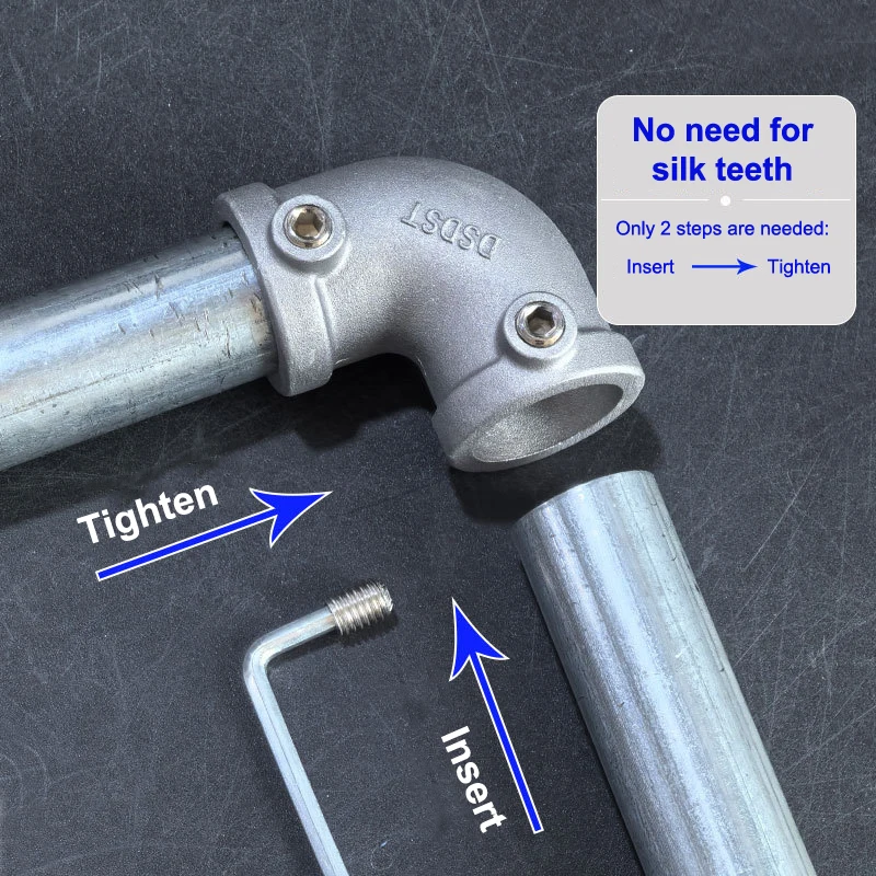 

Stereo Pipe Connection Fastener, Aluminum Alloy Elbow Tee, 20/25mm Flat Base Connector, Steel Tube Shelf Assembly Parts