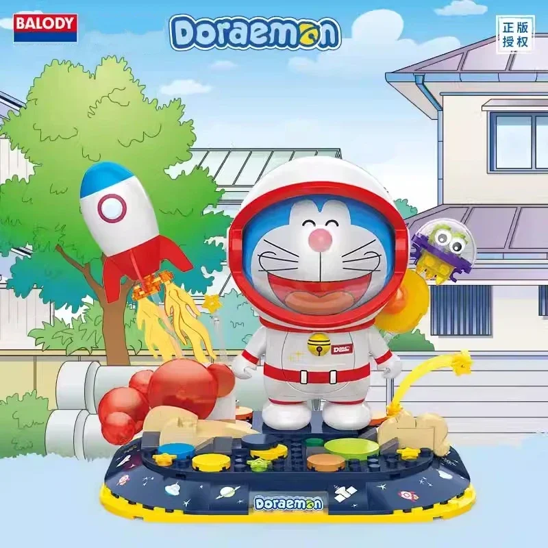 BALODY Doraemon klocki Kawaii lampka nocna DIY kalendarz ozdoby na biurko numer samochodu ozdoby świąteczne prezenty urodzinowe