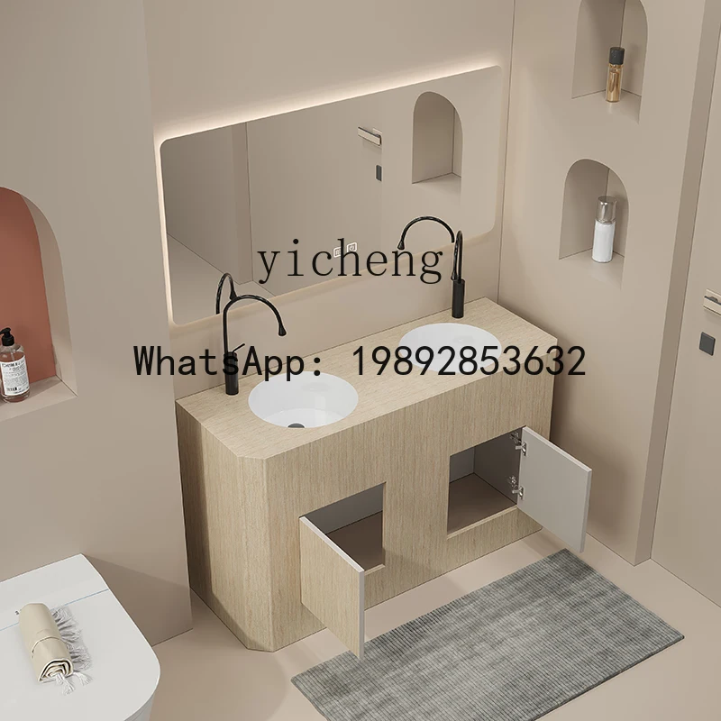 

A1 Outdoor Integrated Basin Seamless Rock Plate Column Outdoor Courtyard Combination Floor-standing Wash Basin Washstand
