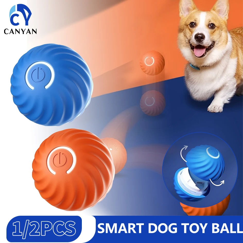 

1/2pcs Electronic Smart Dog Toy Ball Interactive Pet Toy Moving Ball USB Automatic Moving Bouncing for Puppy Cat Product