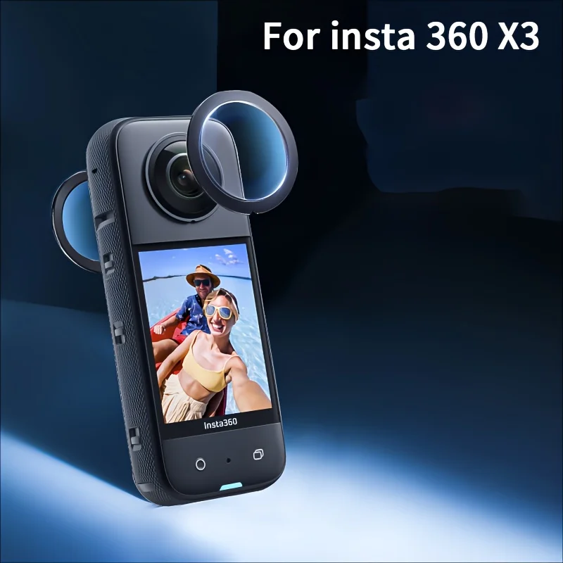 

For Insta360X3 Panoramic Camera Dual Lens Guards, Replacement PC Protective Lens Cover Case,Sticky Lens Guard Set for Insta360X3