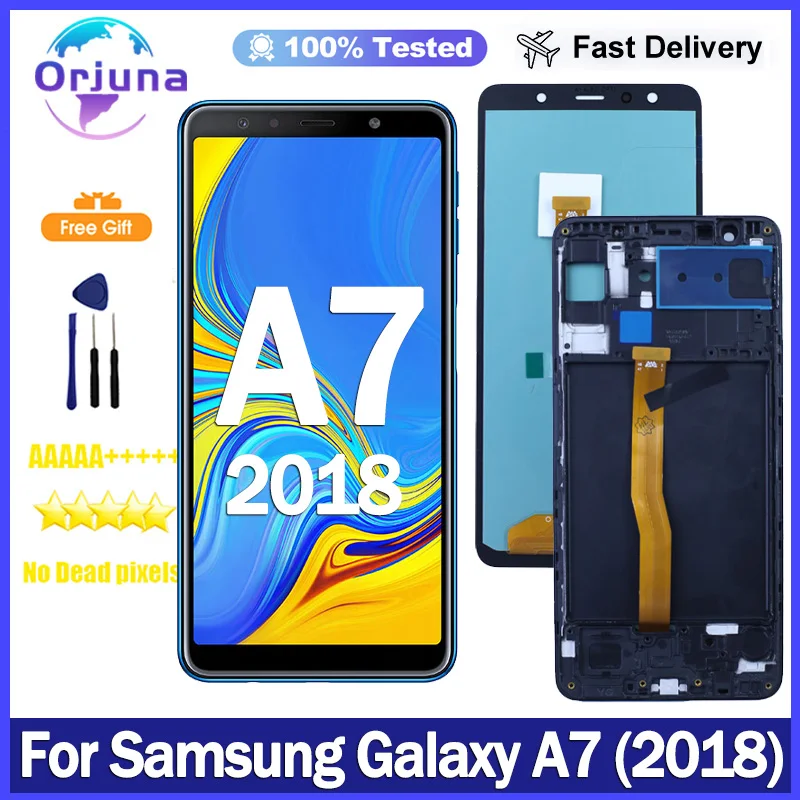 6,0 ''LCD para Samsung A7 2018 pantalla SM-A750F LCD A750G pantalla táctil digitalizador para Samsung A7 2018 pantalla LCD reemplazar