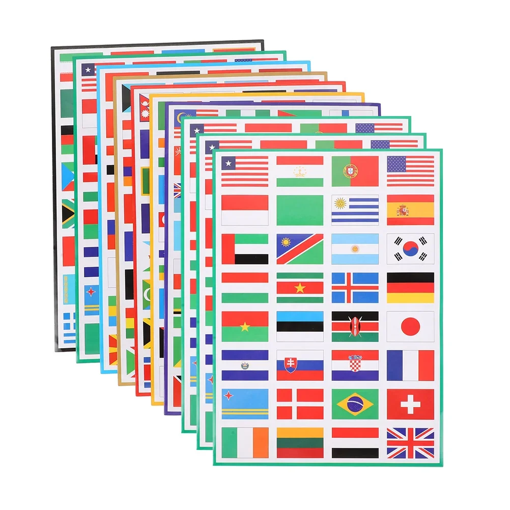 2PCS Of World Flag Stickers Self-Adhesive Flag Stickers World Match Face Stickers Flag Stickers Face Stickers Random Style