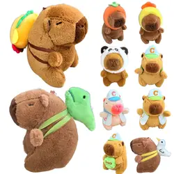 Pink Plush Capybara Doll Toy Stuffed Animals Keychain Pendant Car Ornament Bag Decoration Cartoon Capybara Doll Birthday Gift