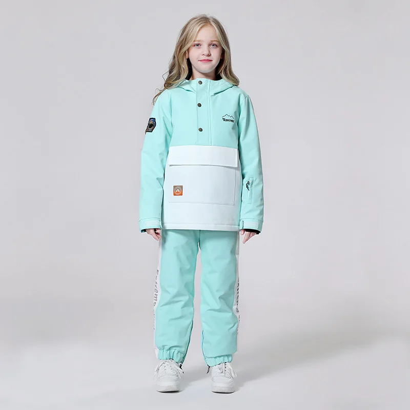 Trajes de esquí para niños y niñas, chaquetas de Snowboard impermeables a prueba de viento, conjunto de esquí, pantalones de nieve cálidos, ropa de invierno, novedad de 2022