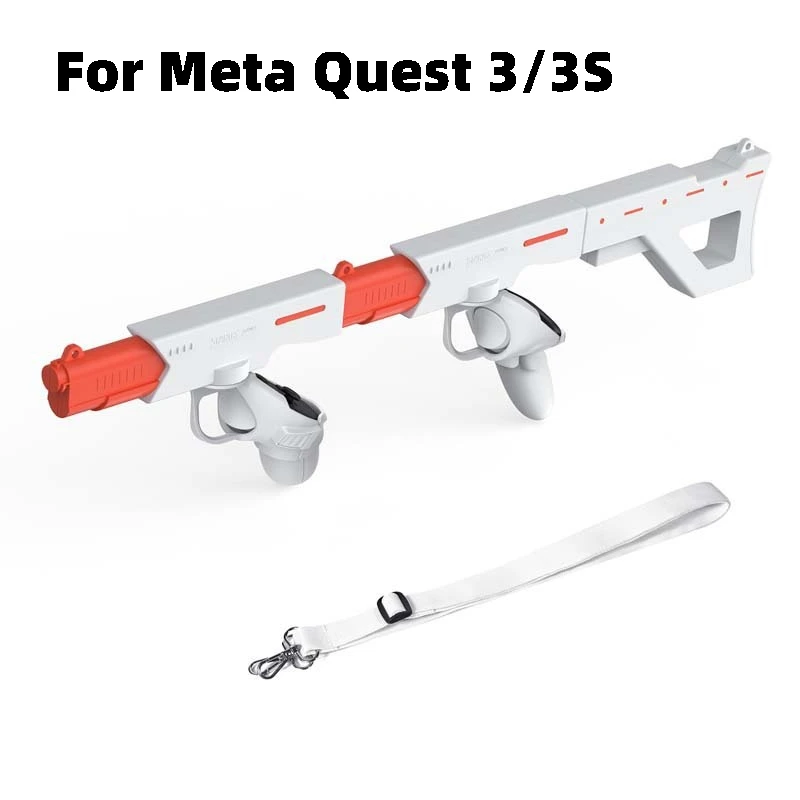 Gunstock for Meta Oculus Quest 3/3S Gun Stock VR Accessories with Rifle-Like or Dual-Pistol Handle Connect to Touch Controller
