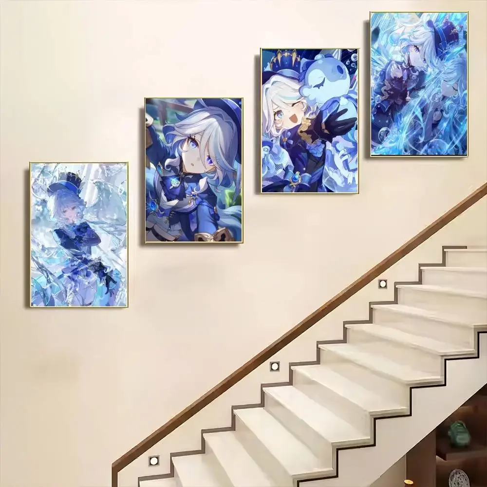 Genshin Impact Furina Poster Nordic Gifts Bar Cafe Decor Office Room Home Home Decor