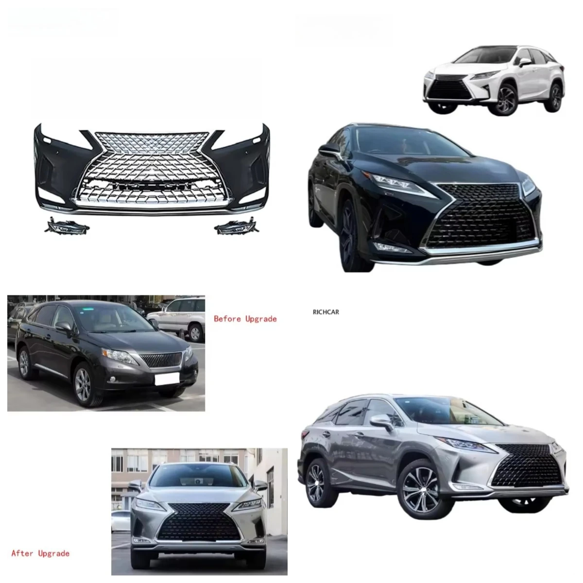 Stlf For RX350 RX450 2016-2019 Retrofit Upgrade | RX2021 Front Bumper Grille Body Kit With Headlight Assembly