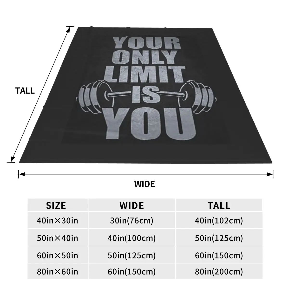 Gym Sport Bodybuilding Workout Motivational Quote Blankets Soft Warm Flannel Throw Blanket Plush for Bed Travel Home Sofa