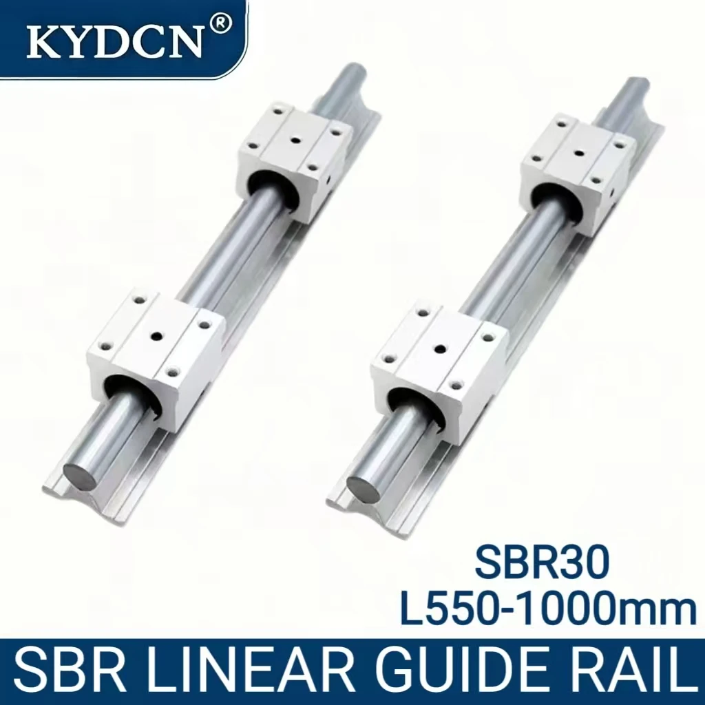 2Pcs SBR30 Length 550-1000mm Linear Rail + 4Pcs SBR30UU Bearing Block For CNC Parts