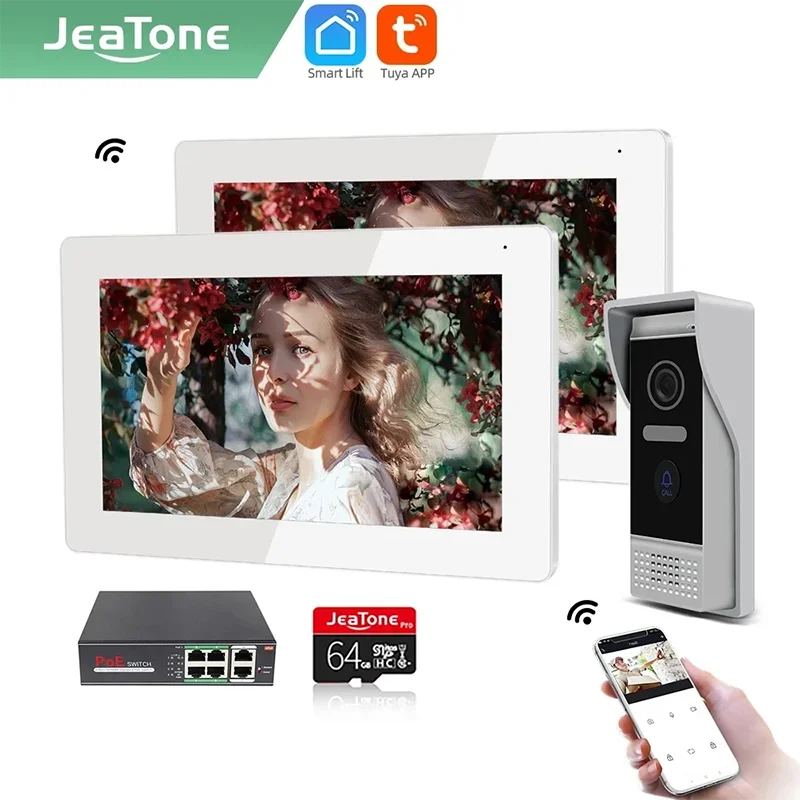 

Jeatone Tuya 7 Inch Video Door Phone Intercom Doorbell WiFi Smart Automatic Sensing Door Eye Camera For Home Apartment Monitor