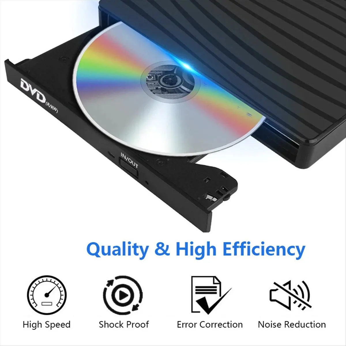 TRENDY STYLE~External CD/DVD Drive for Laptop, USB A/C 3.0 CD DVD Player Portable +/-RW Burner CD ROM Reader Writer Disk Duplica