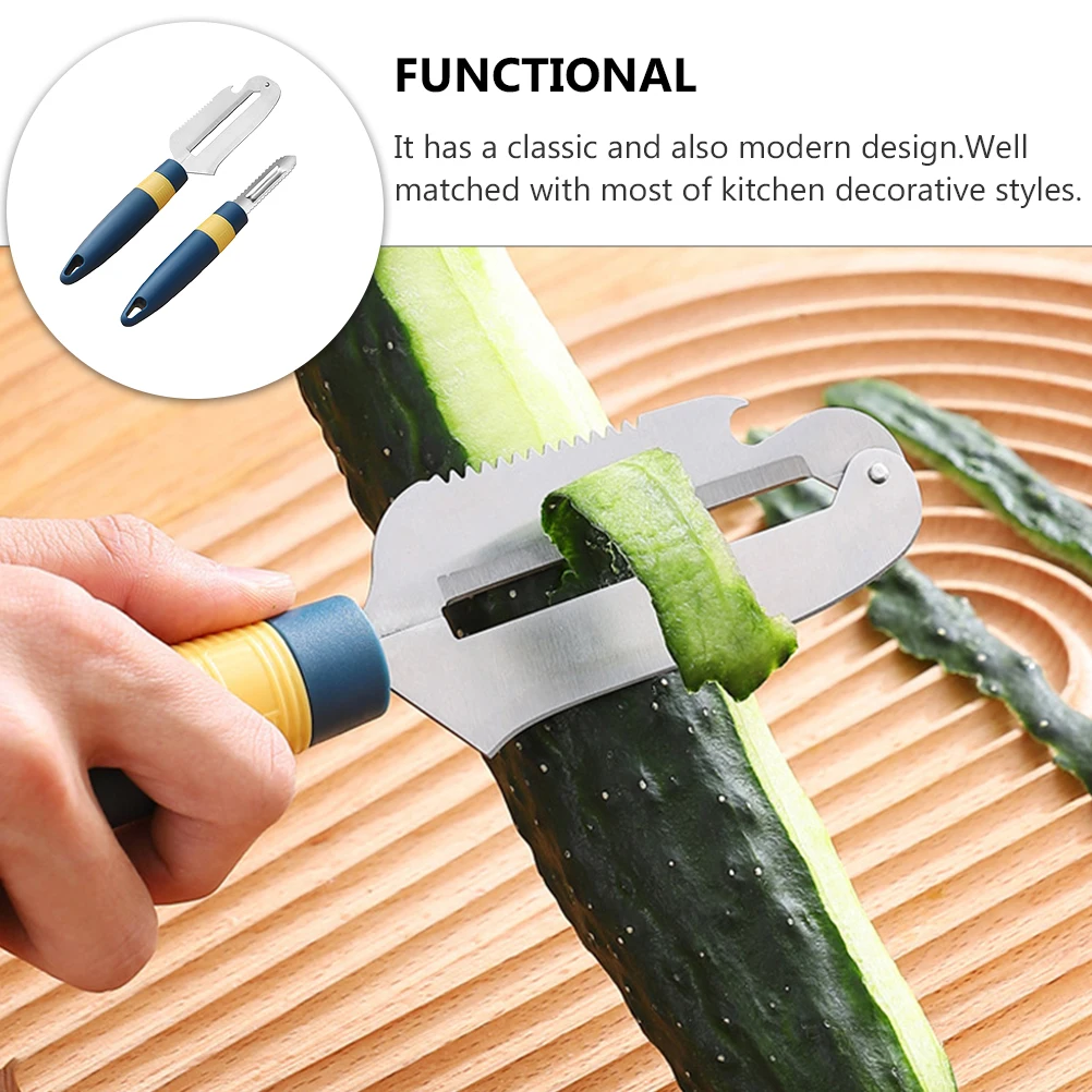 

2pcs Stainless Steel Vegetable Peeler Kitchen Gadget Fruit Knife Potato Peeler Creative Hanging Hole Space Saving Kitchen Tool