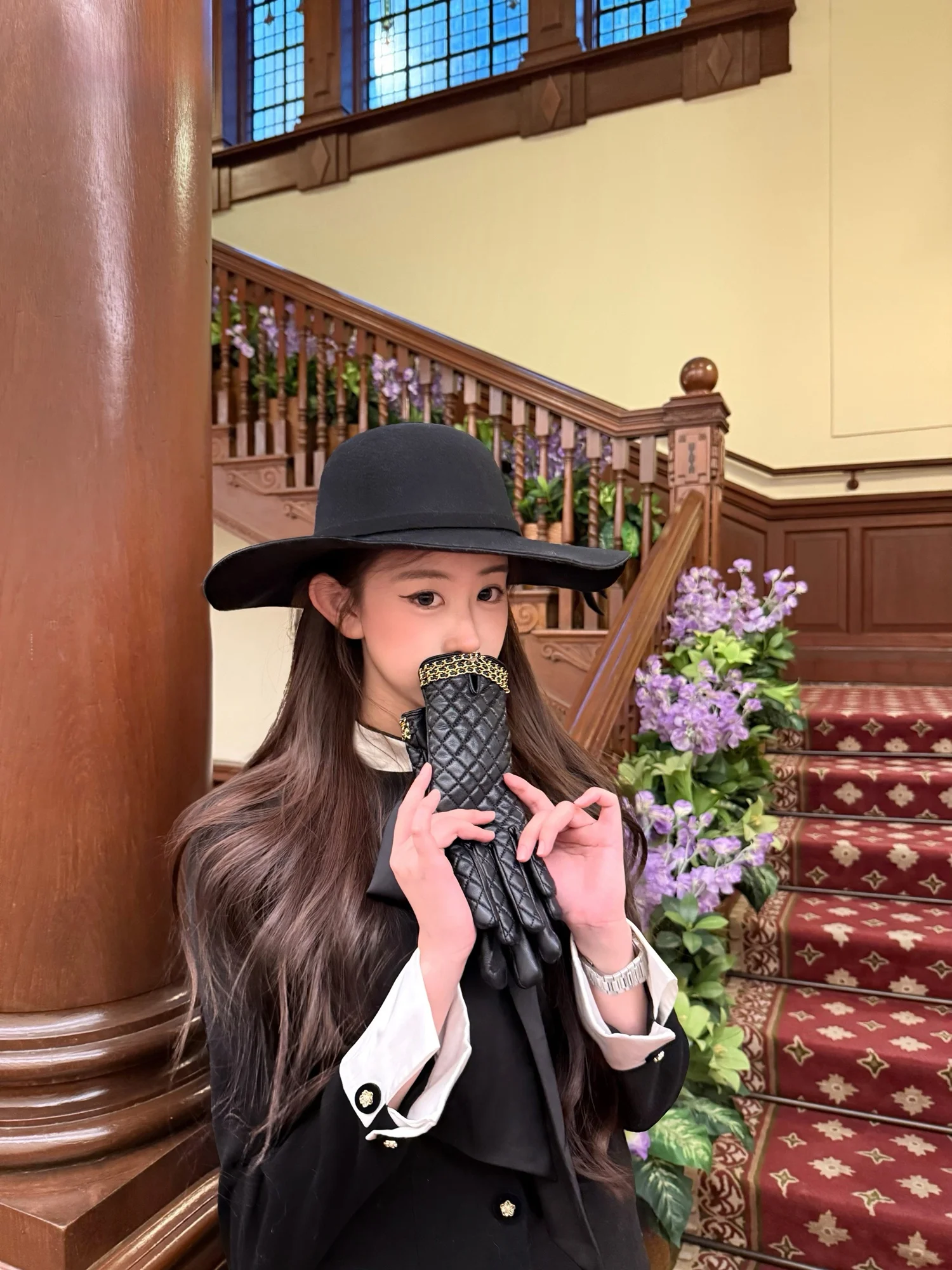 Audrey Holiday Atmosphere Rich Girl Black Small Fragrance Style Dress Waist Cinched Woolen Skirt Sweet Style Princess Fit Type