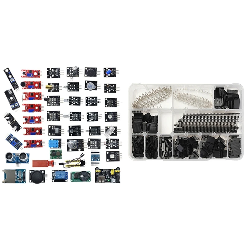 

ABGZ-45 In 1 Sensors Modules Starter Kit For Arduino With 1450PCS XH-2.54 Dupont Connector Kit Shell Connector Kit