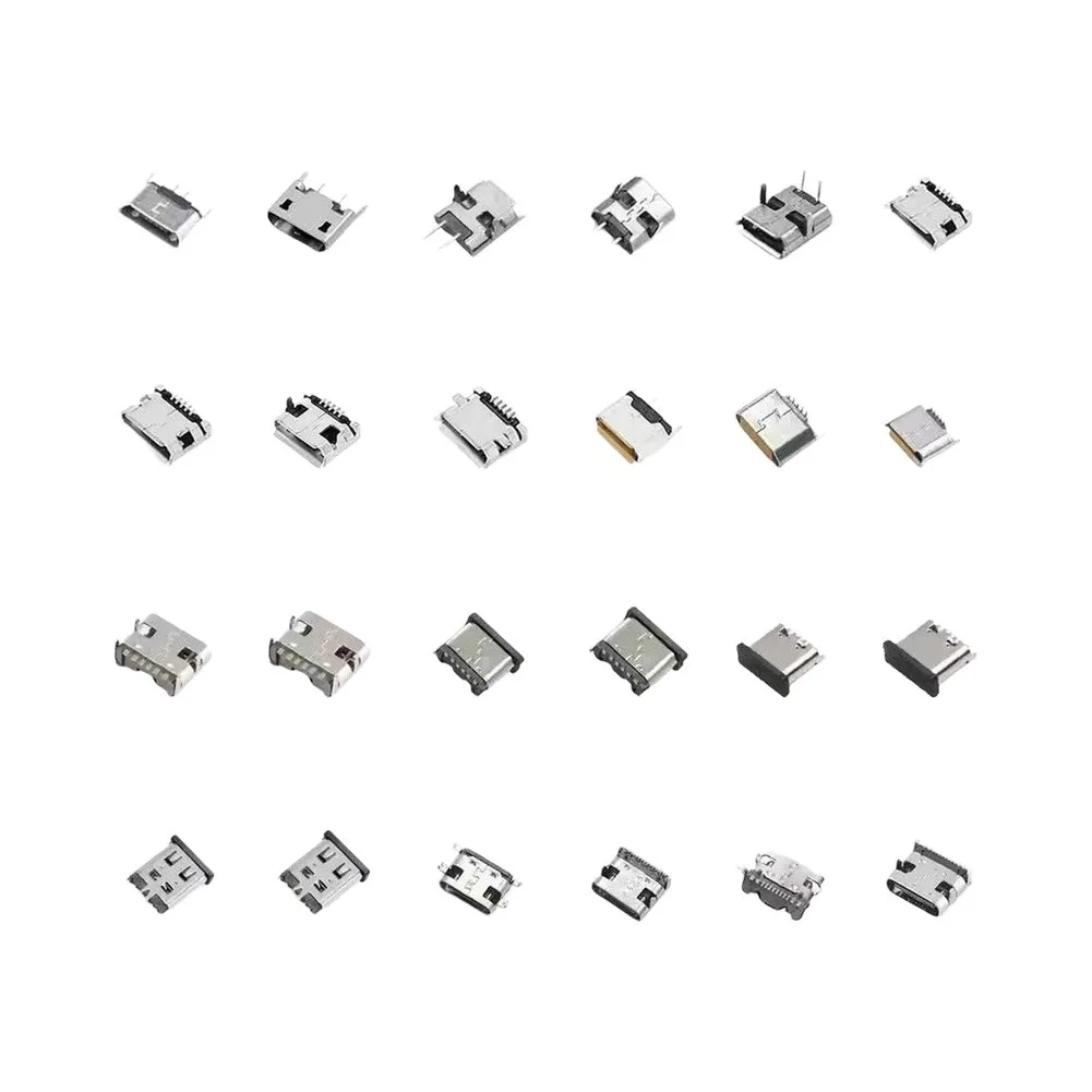 Receptacle Kit 240 Pieces 24 Variants USB For Connectors for Electronic Prototyping and Component Replacement
