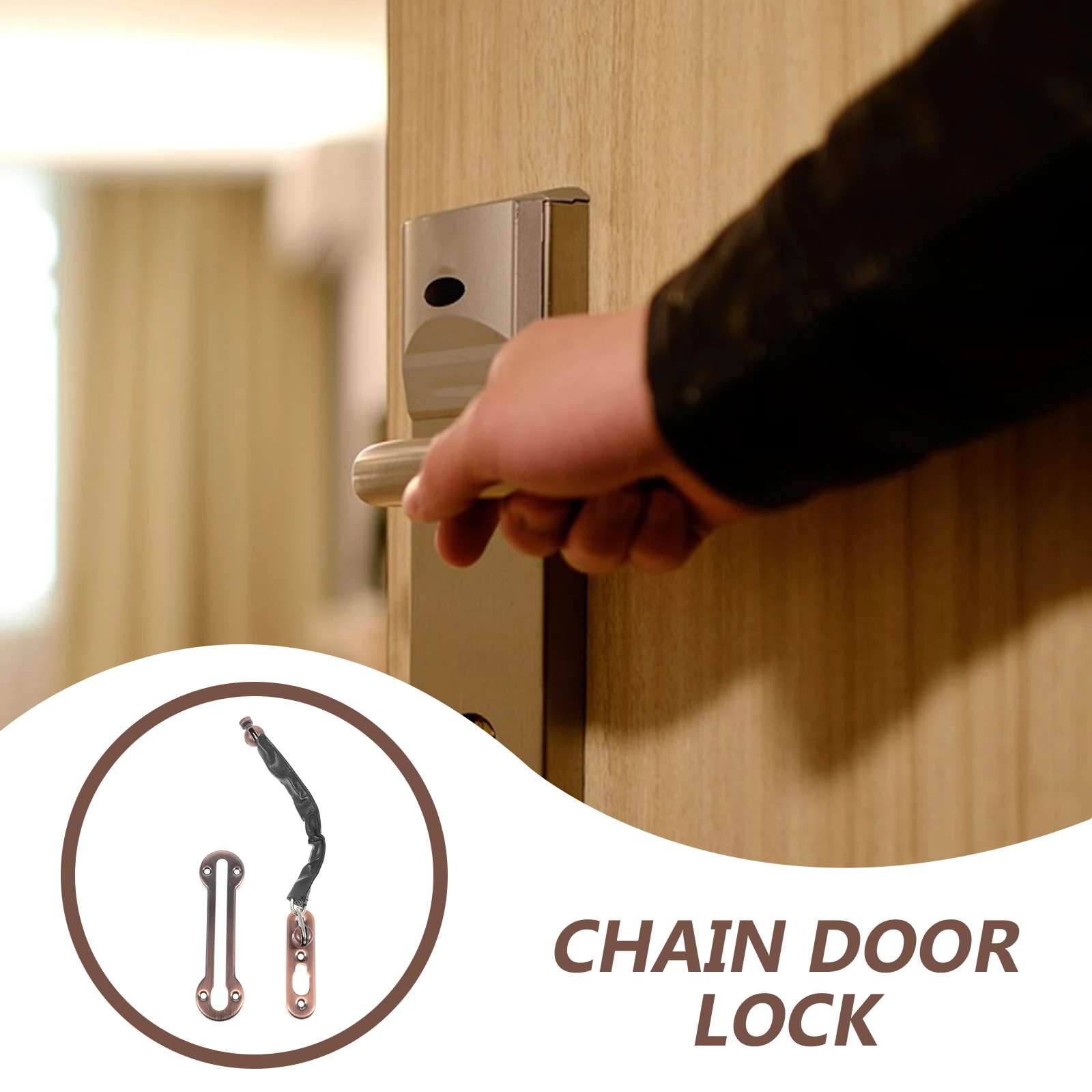 

Anti-theft Link Door Bolt Heavy Duty Chain Lock Latch with Home Security Locks Latches for Doors Thick