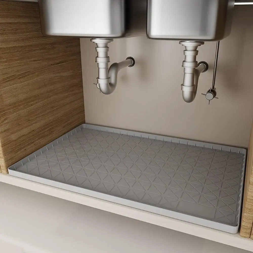 

34 "x 22" коврик для раковины, силиконовый водонепроницаемый вкладыш для шкафа, влагостойкий, противообрастающий поднос для раковины для кухни, ванной комнаты