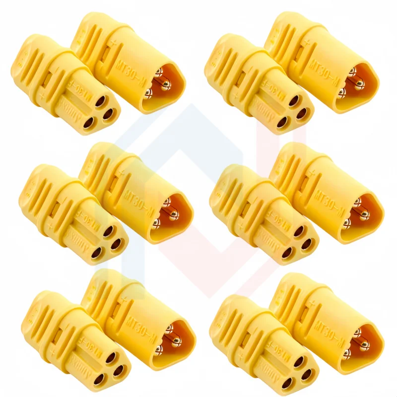 

MT30 Male/Female Plug Connector 3-pin Connector MT30-M / MT30-F Motor Bullet Plug for RC ESC Lipo Battery