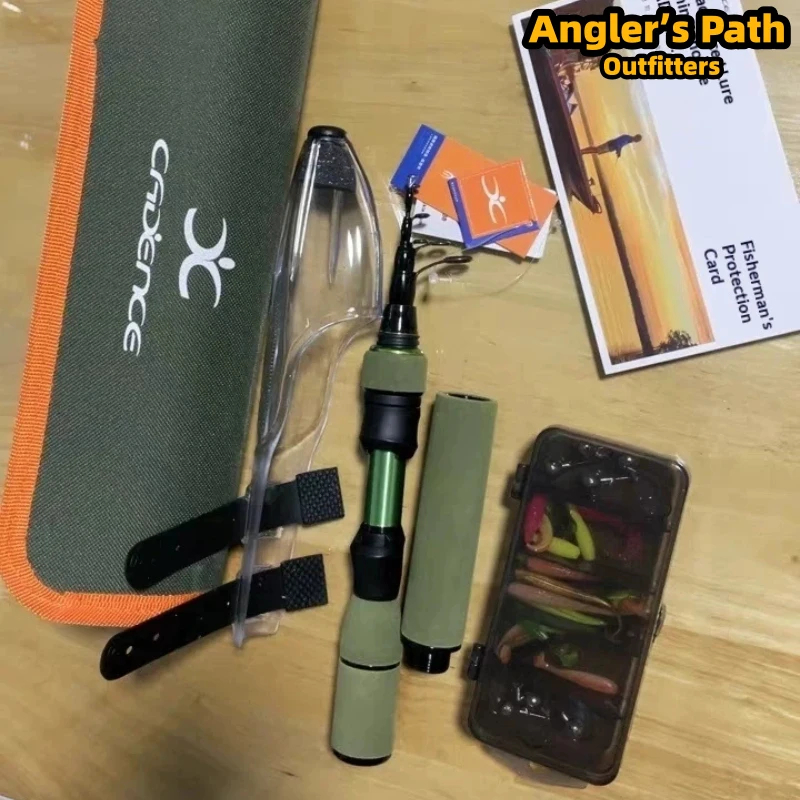Canne à pêche télescopique ultra-courte Cadence Mini Portable UL pour la pêche à la truite en ruisseau, idéale pour les voyages et la pêche en plein air.