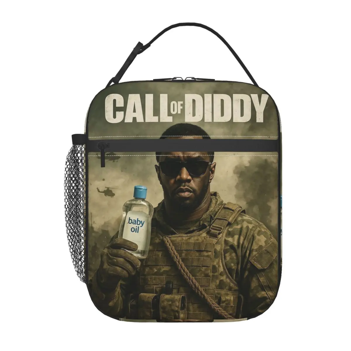 Call Of Diddy Parody Meme Gamer Insulated Lunch Bag for Women Kids Portable Food Boxes Thermal Lunch Box Tote