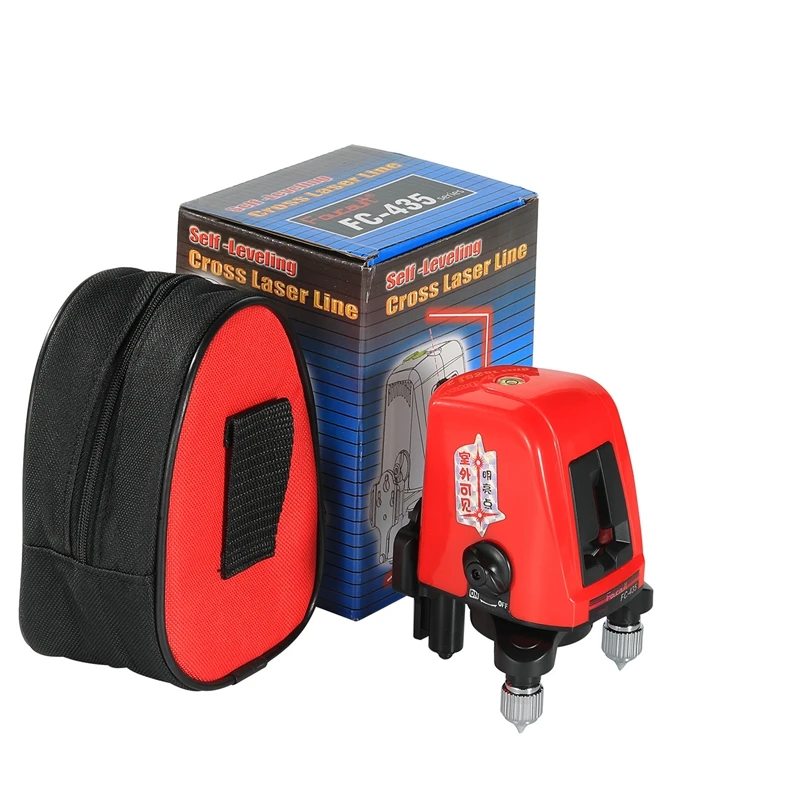 2 Red Lines 1 Point Laser Levels 360 Degree Self-leveling Cross Laser Line Portable Tripod Laser Level Tape Measure Meter Bag