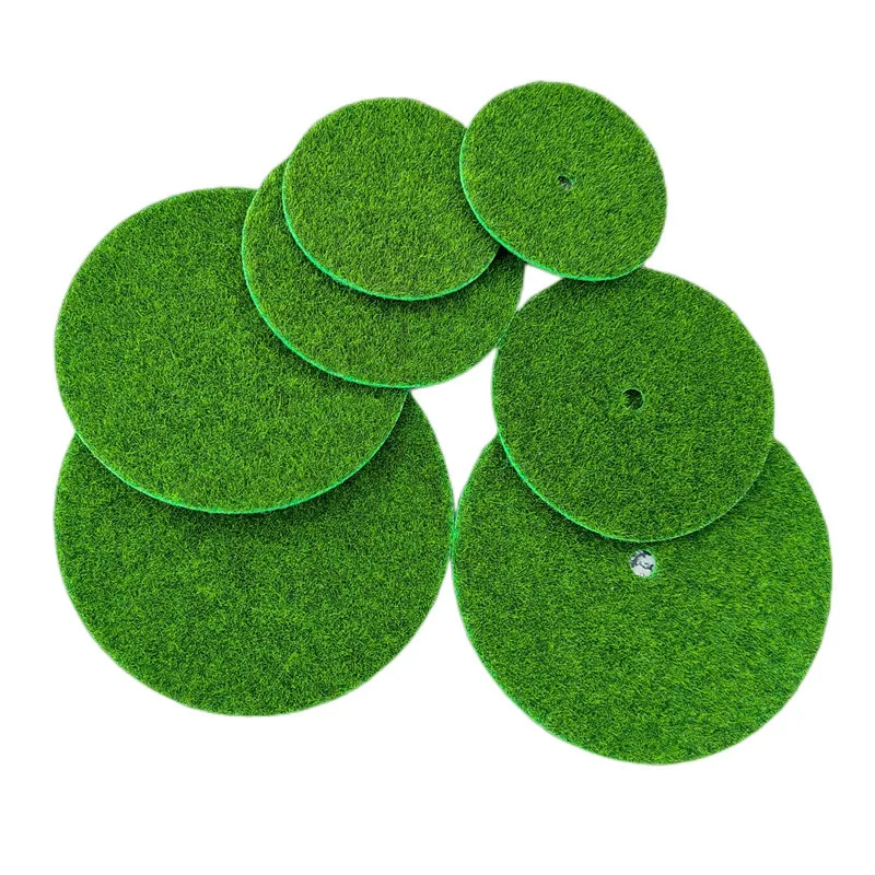 

Dia 2.5CM-10CM Round Mini Artificial Grass Mat Lawn for Micro Fairy Garden Decor Materials Outdoor Sand Table Turf Kits 10PCS