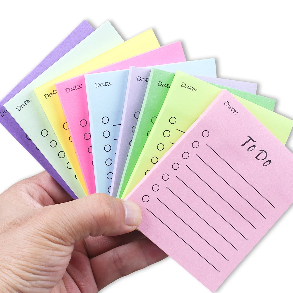 

Korean To Do List Sticky Notes Lined Post Memo Pad Checklist Colorful Planner Notepad Journal Stationery Mini Notebook Work Plan