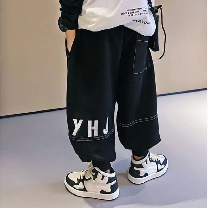 Boys Winter Fleece Pants Casual Joggers Warm Sweatpants Kids Autumn Trousers